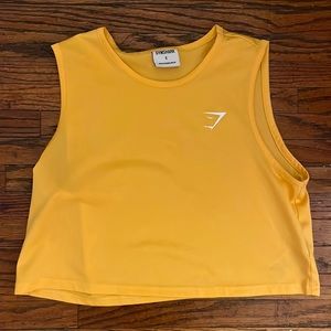 orange gymshark training crop top